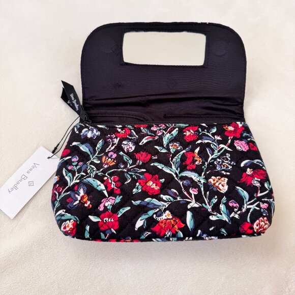 Vera Bradley Brush & Cosmetic Case in Perennials Noir - Picture 4 of 8